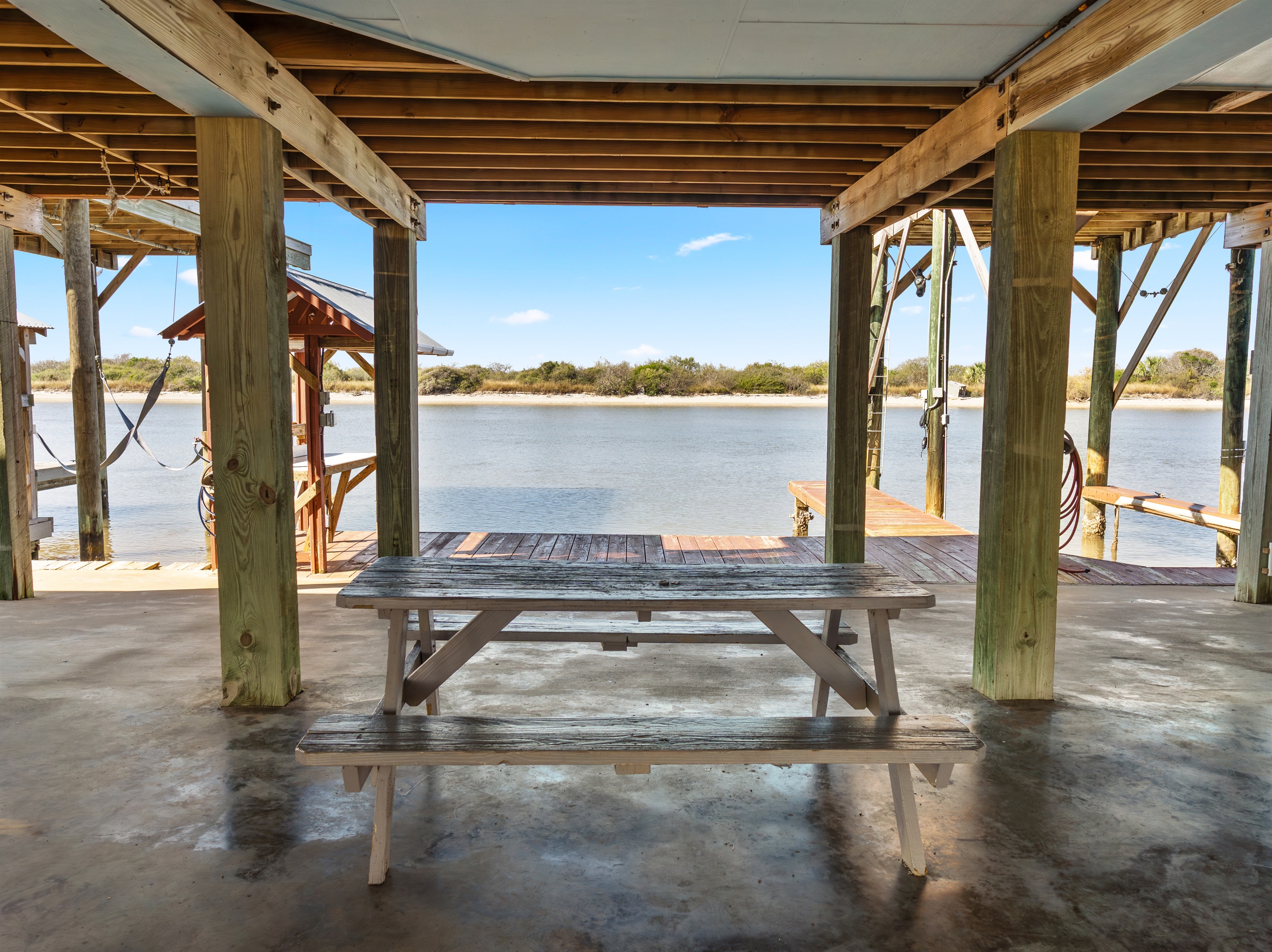 under home picnic table