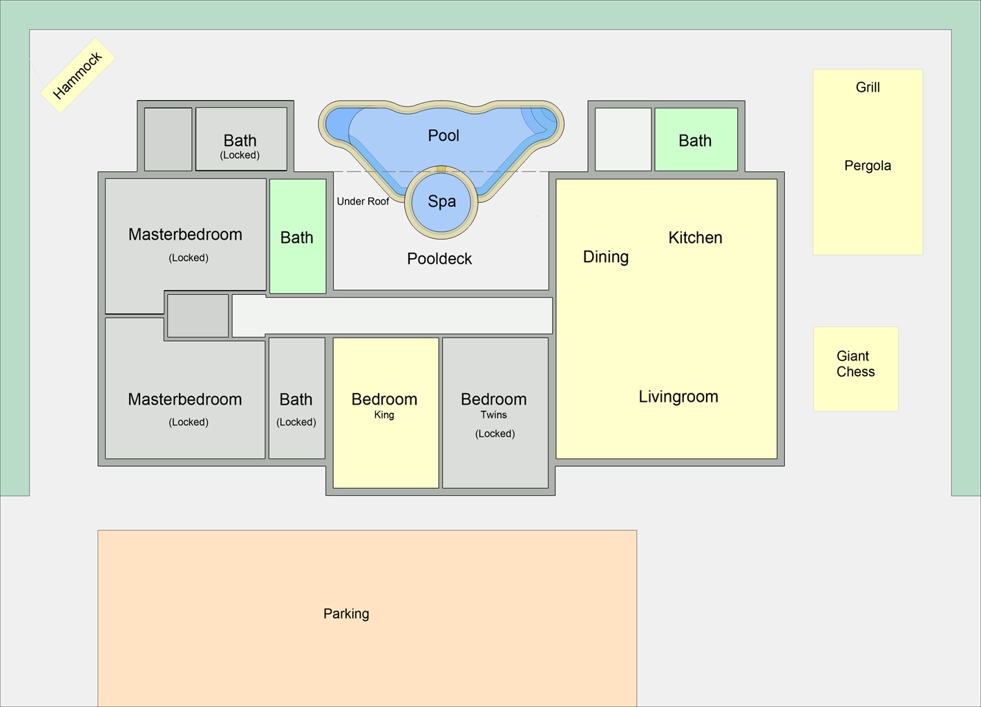 AMI Beach Home 1BR Floorplan