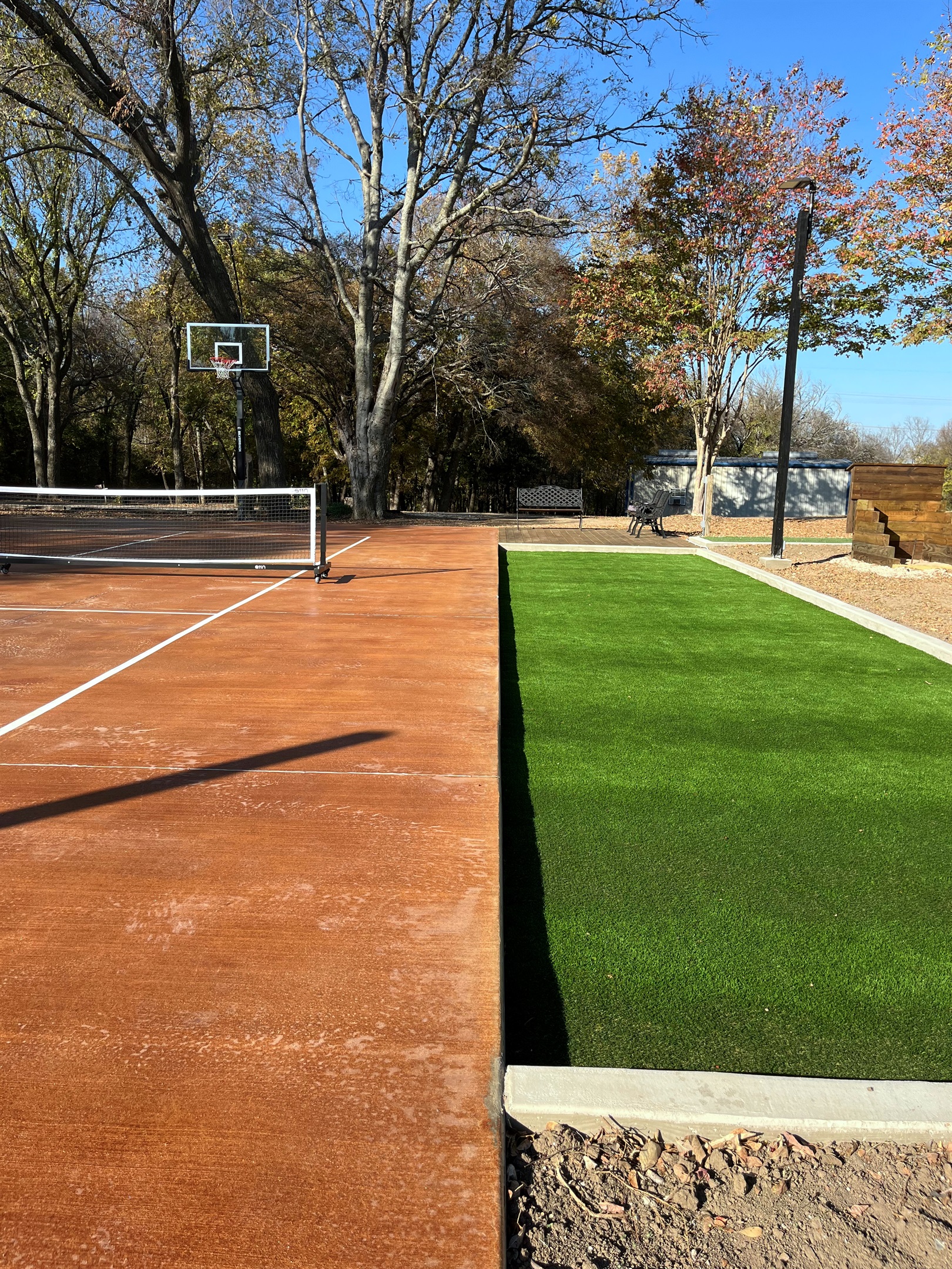 Pickle ball with space to spare - basketball and bocce