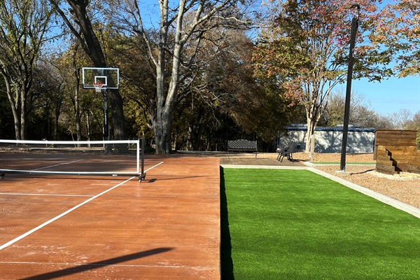 Pickle ball with space to spare - basketball and bocce