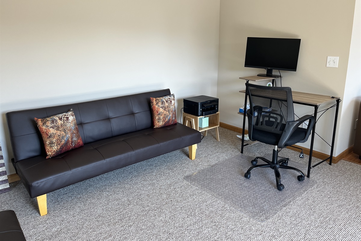 Yes, Monitor and printer available if you have to WFH