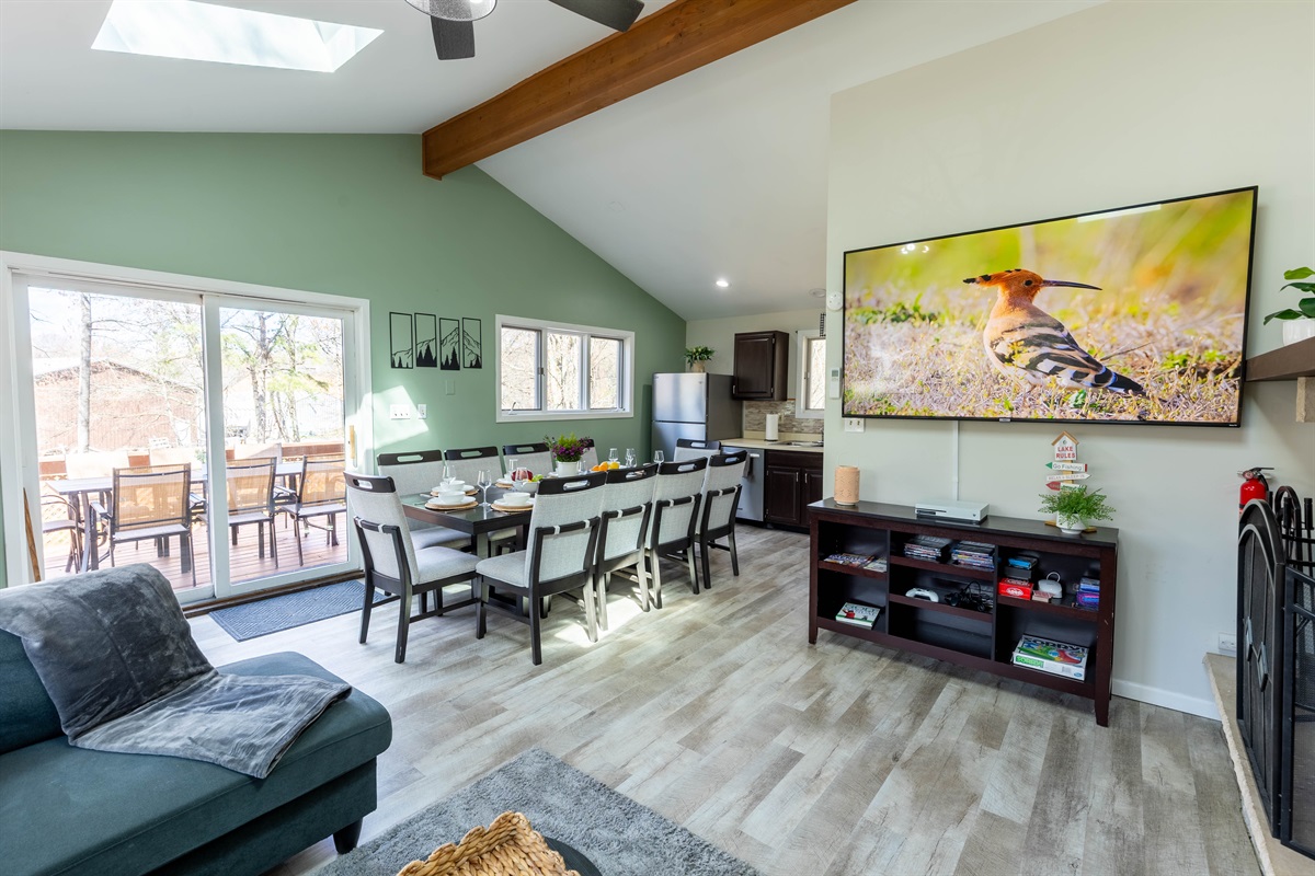 The open floor upstairs makes this cabin the perfect spot for families and friends