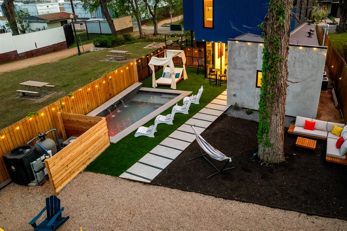 Backyard games and lounging