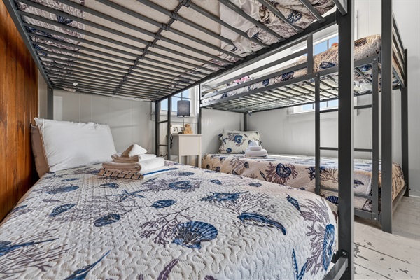 Designed for comfort and connection, this bright room is great for making memories together.