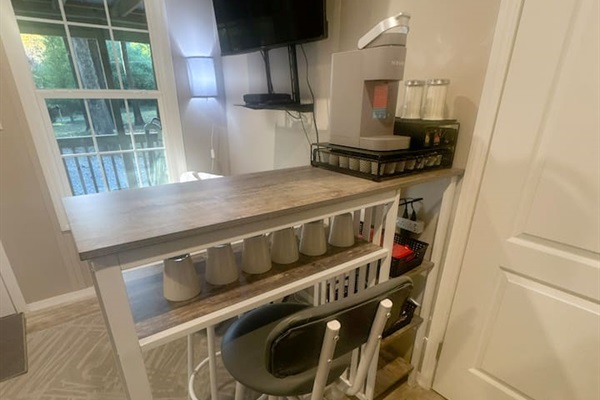 Dining table with coffee bar 