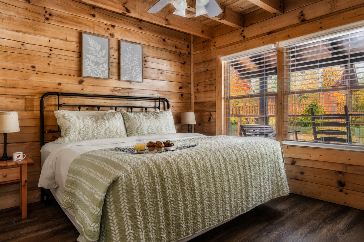 One of our main floor king bedrooms with ensuite bath