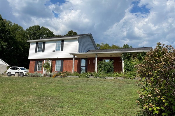 Summer view, with visible parking area