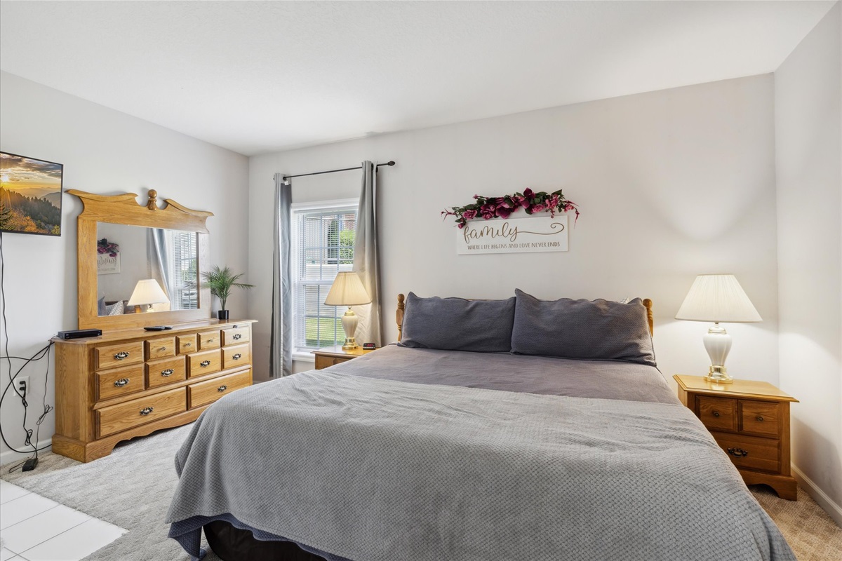 New upgraded king mattress in master bedroom