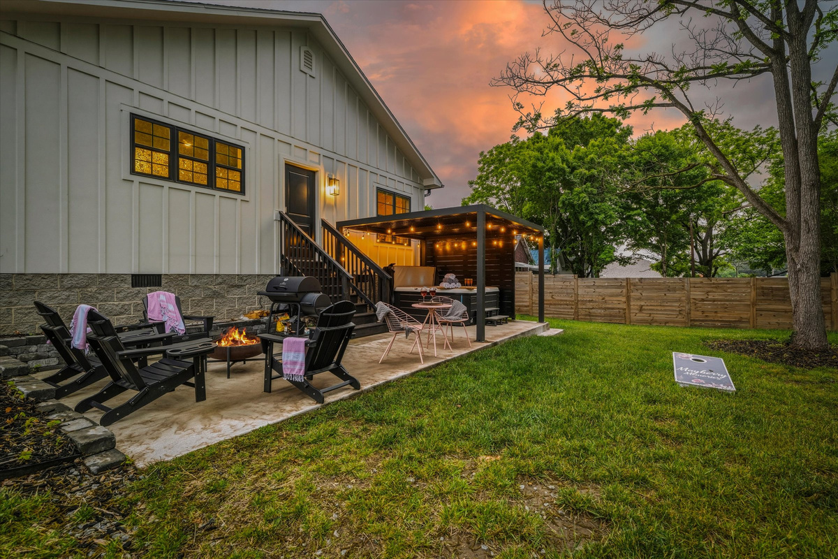 The backyard was designed for the kinds of evenings you wish lasted longer.