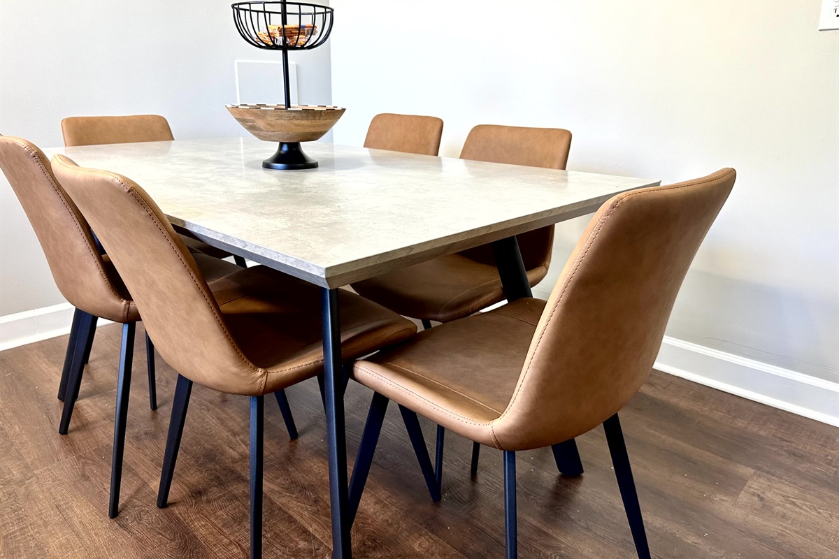 Dining table, also a great location for remote work.