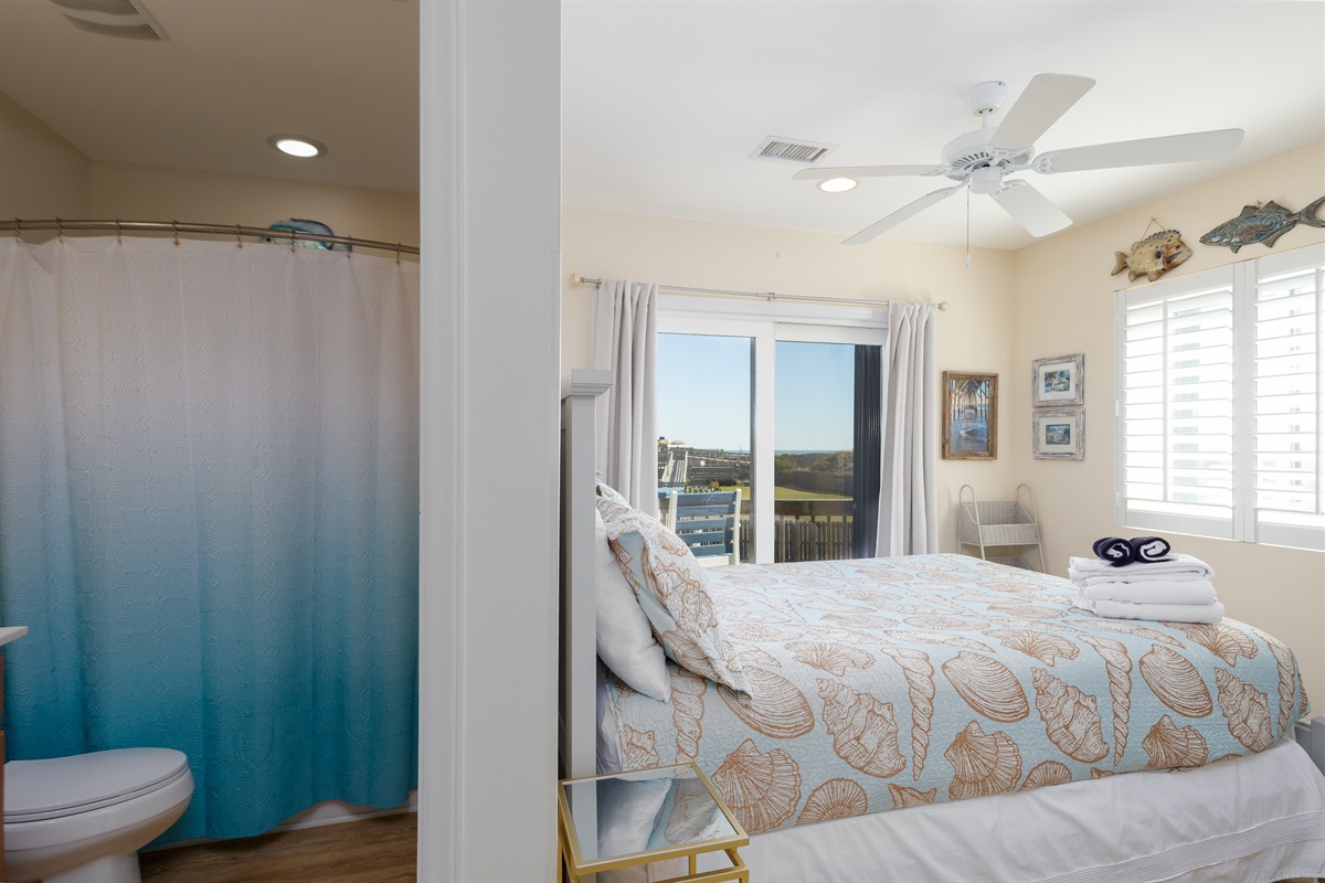 Master bedroom and main floor bathroom