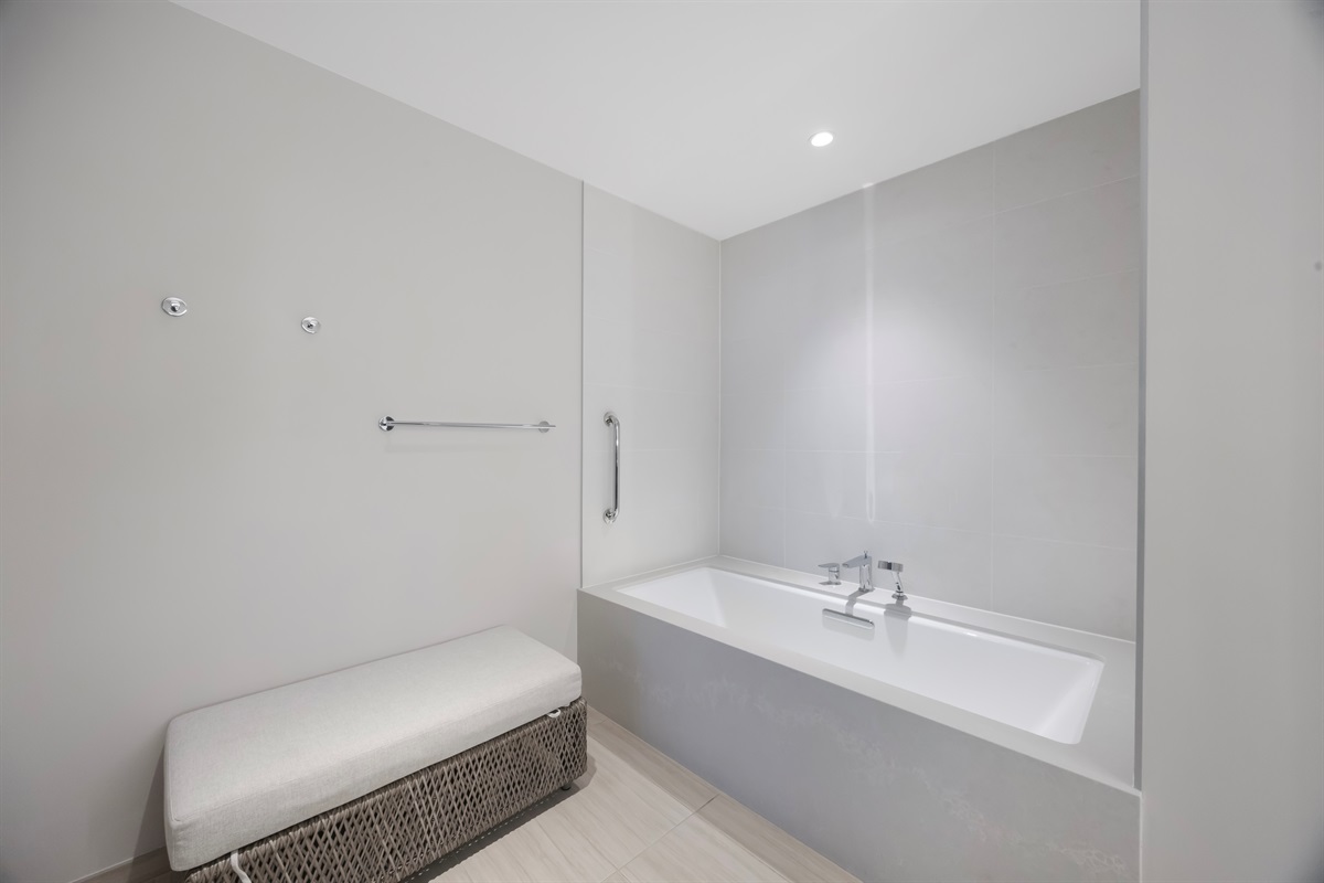 Primary Bath has tub and separate shower