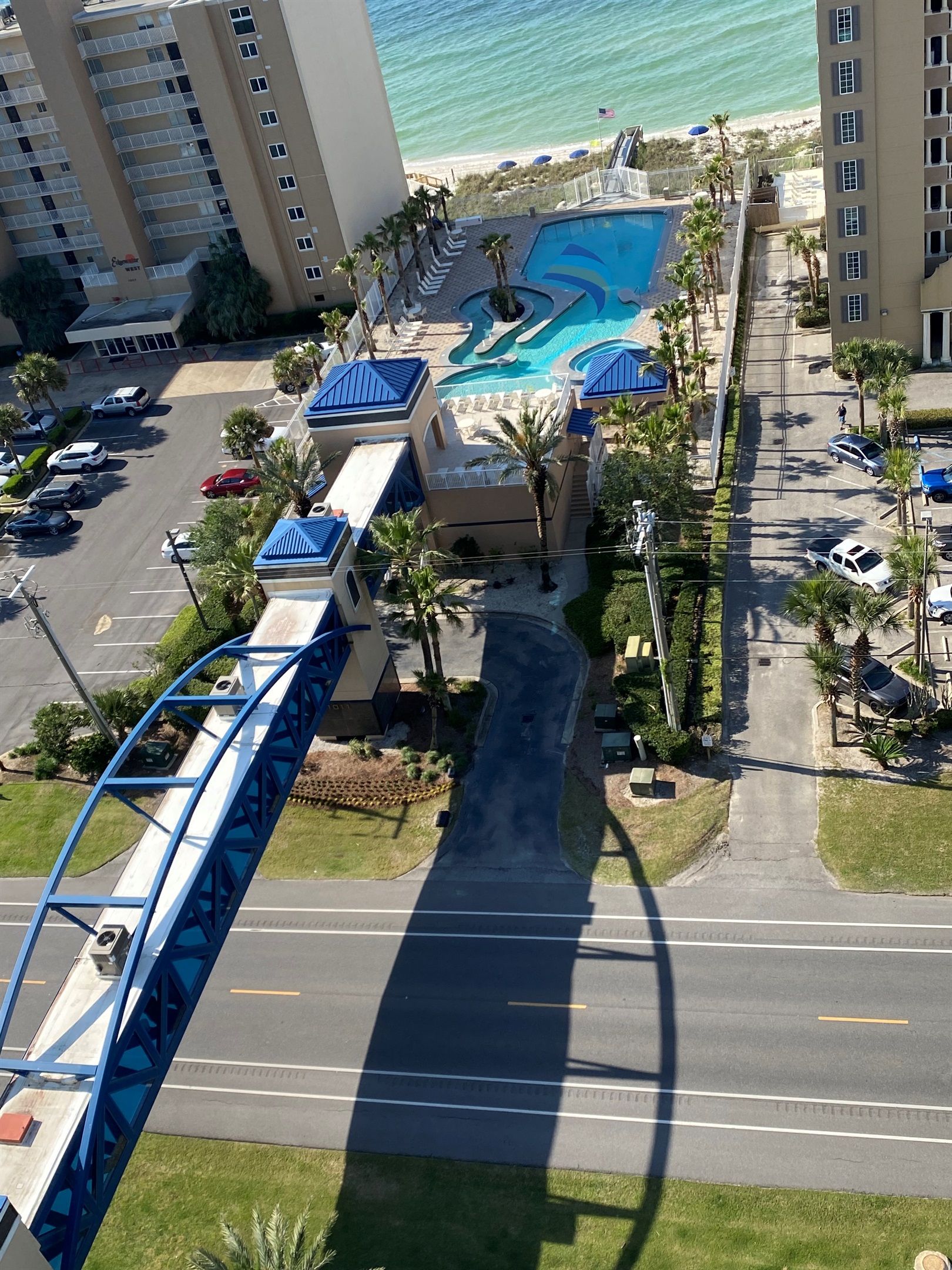 Our private, elevated, and air-conditioned walkway provides seamless, secure access directly to the stunning beachfront outdoor pool and the emerald waters of the Gulf. A truly exceptional amenity designed for guest comfort.