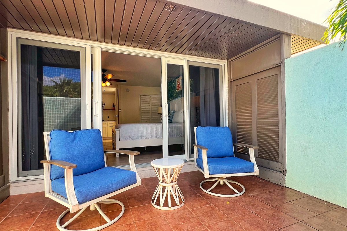 A secluded space perfect for unwinding after a day of island adventures.