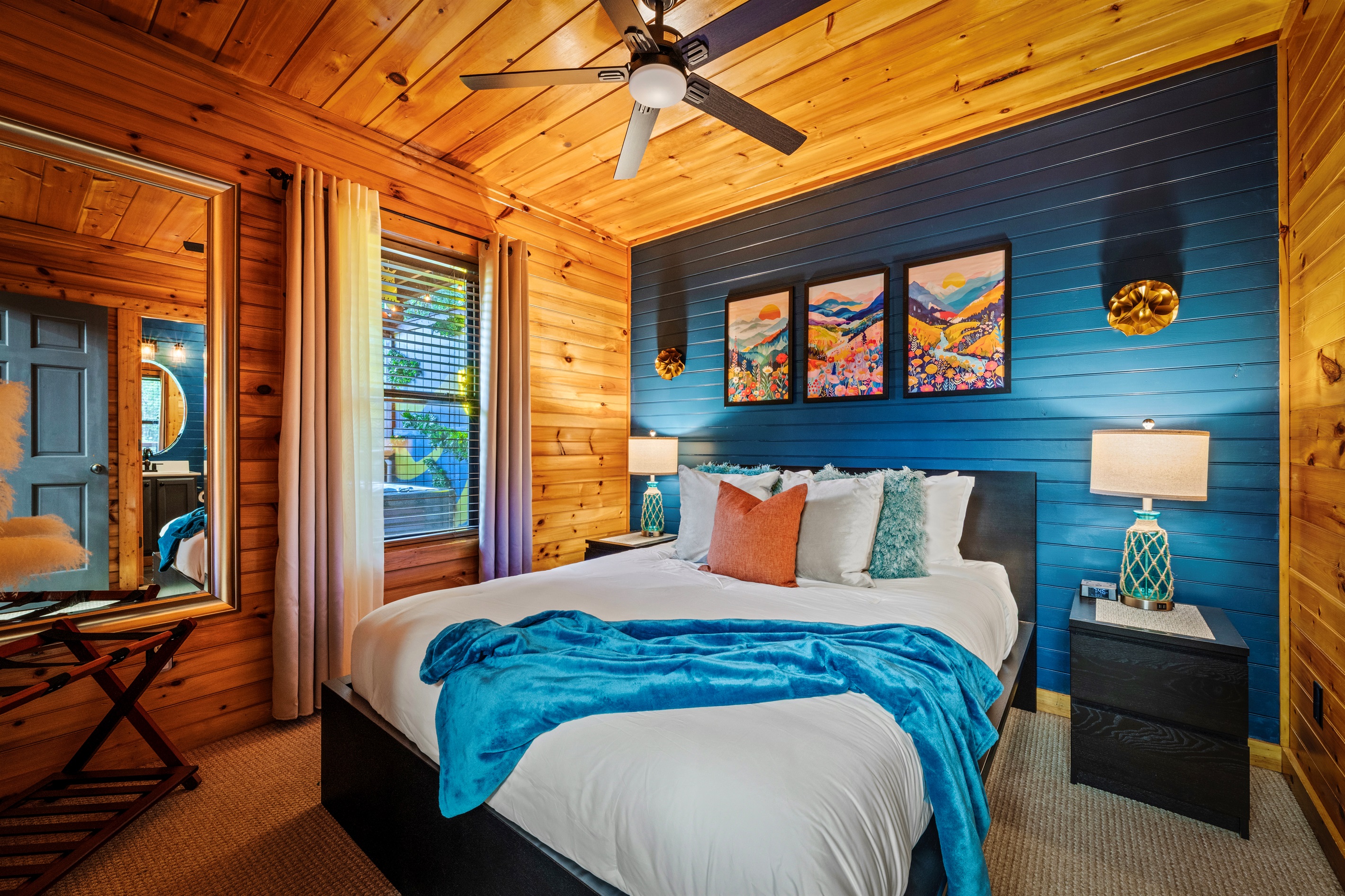 En-suite Queen Bedroom with a fully attached private bathroom and roku streaming TV