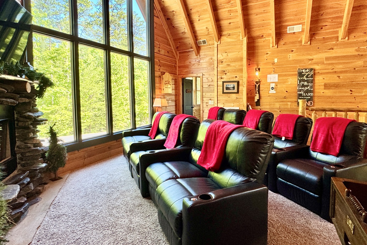 Dramatic windows and high ceilings.