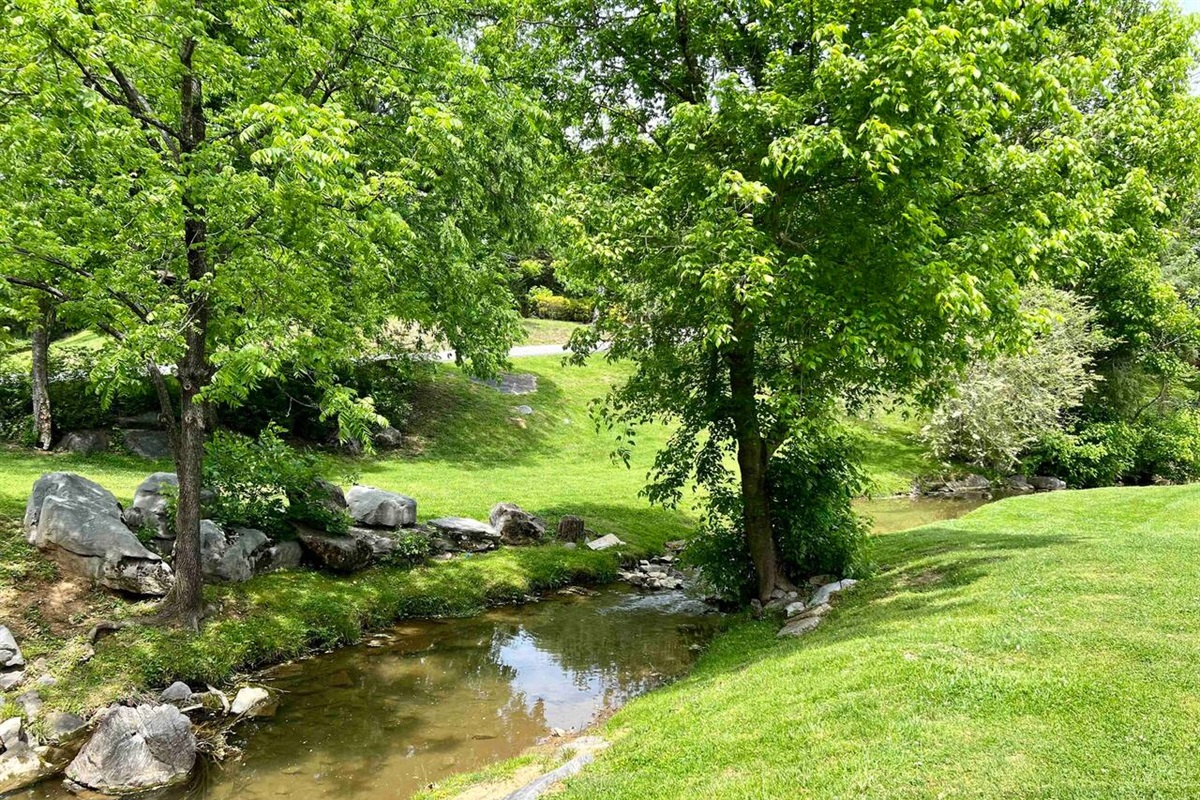 Stream Under Quaint Bridge at Entrance