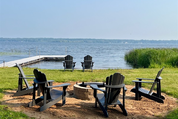Outdoor seating around the new fire pit! Perfect for making s'mores or cooking up some WI brats! 