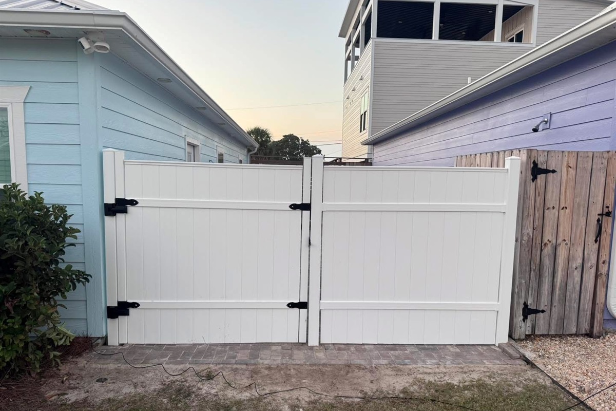 Gated side yard and patio