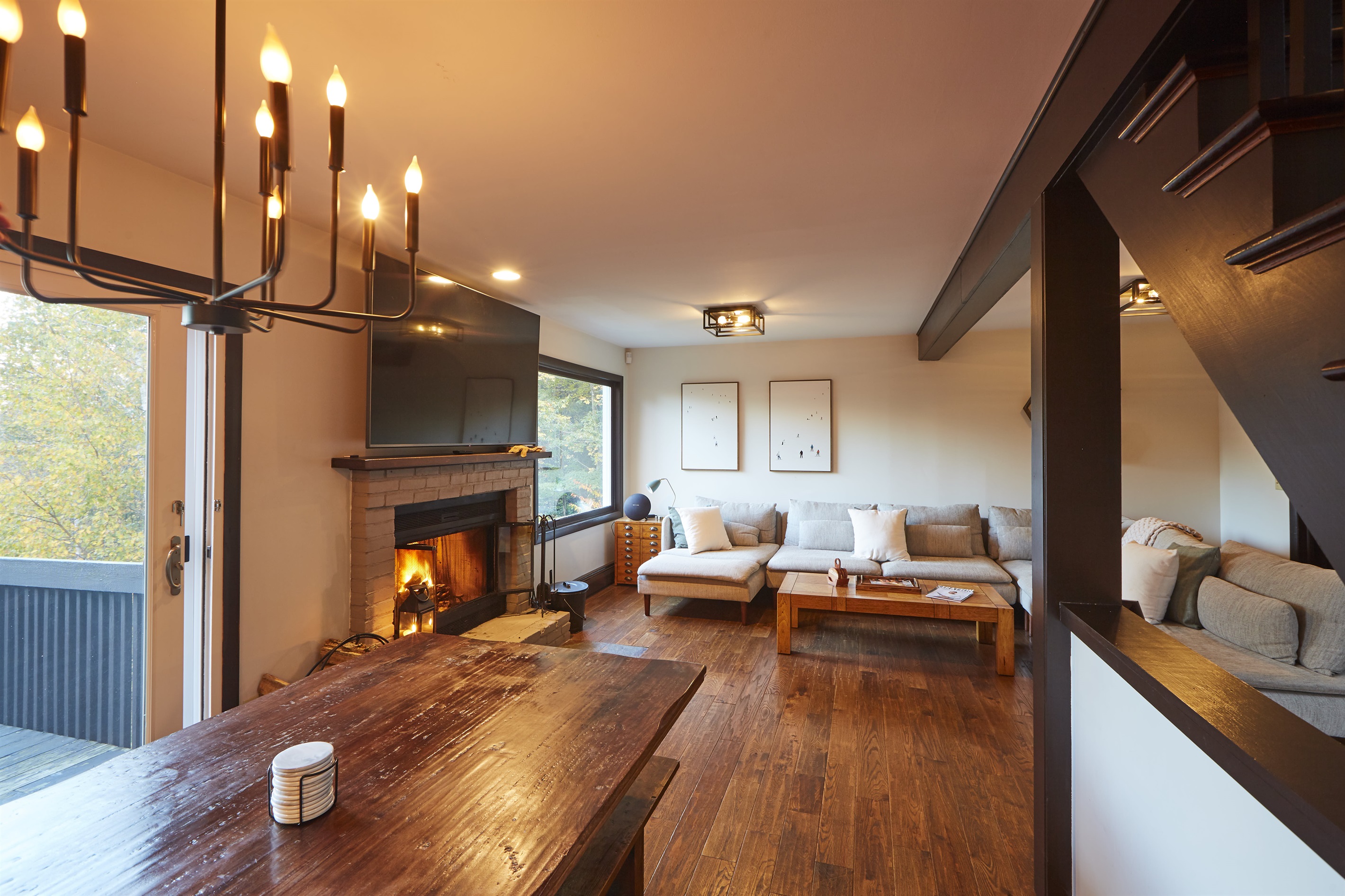 The home's unique design and architecture create an inviting and comfortable atmosphere for all guests.