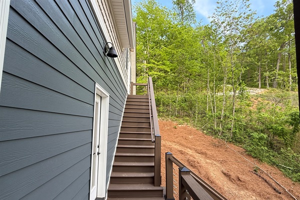 Stairs to loft bunk room