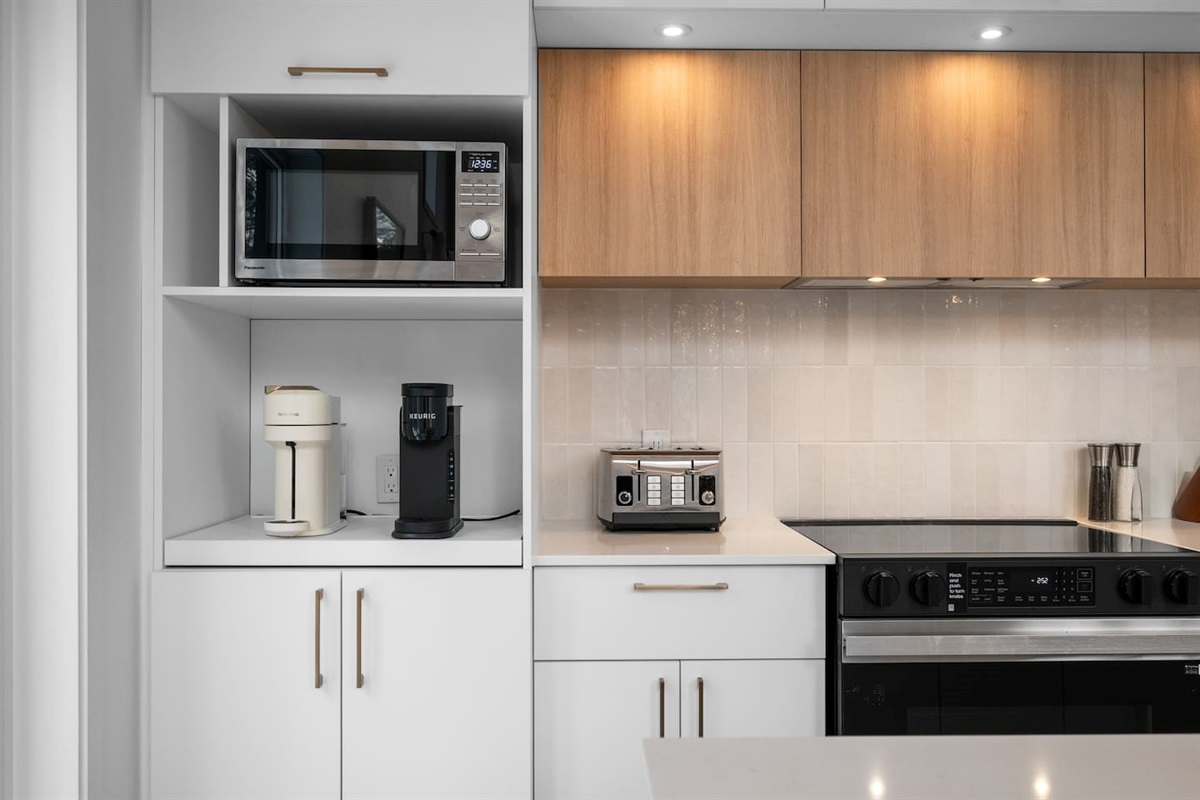 A functional kitchenette with everyday essentials.