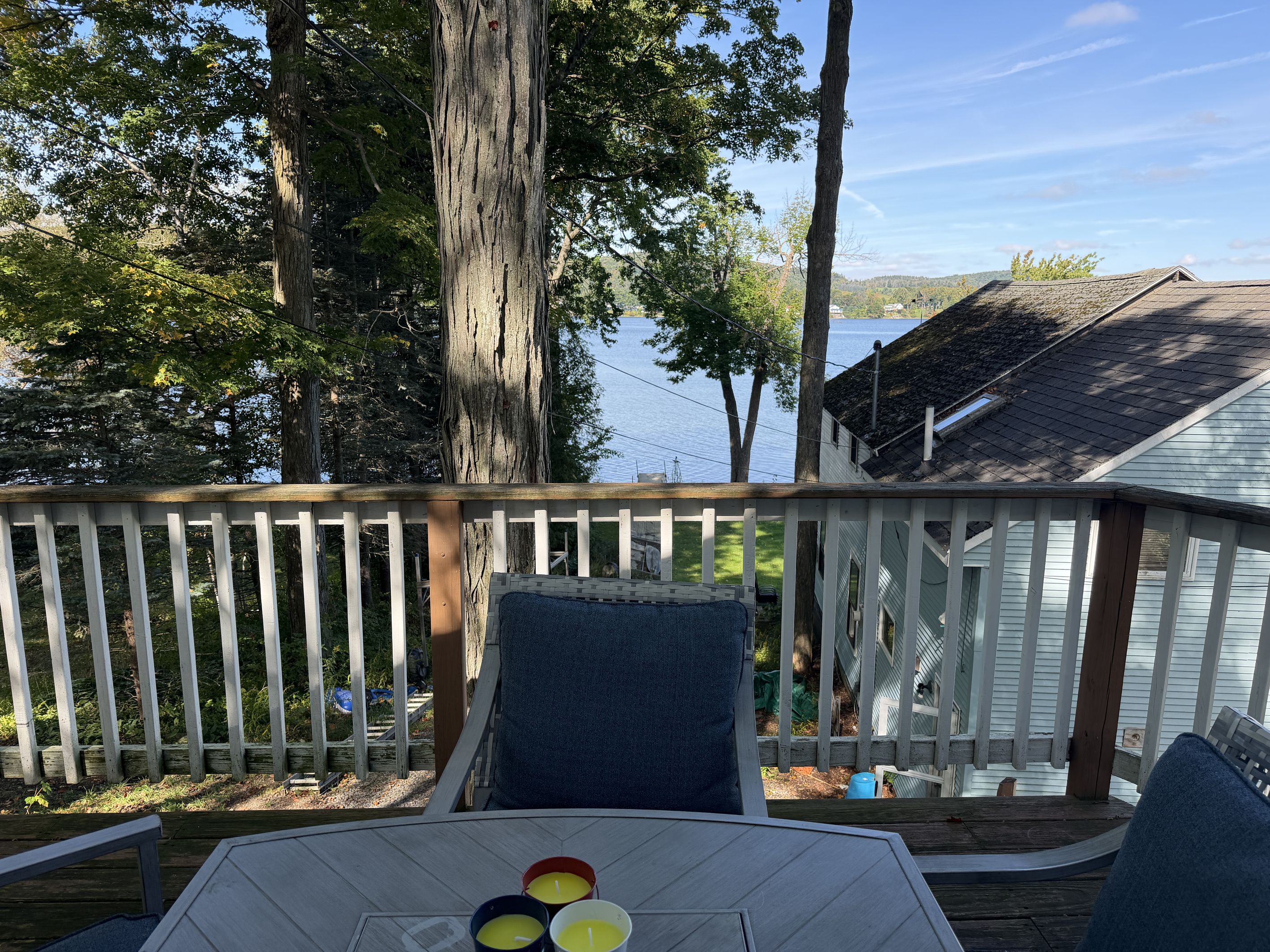 Deck with views of Canadarago Lake