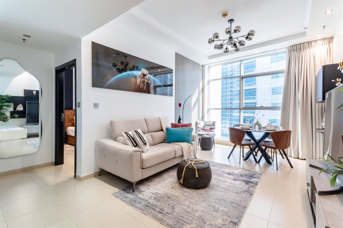 Unwind in this stylish apartment, where comfort meets modern luxury