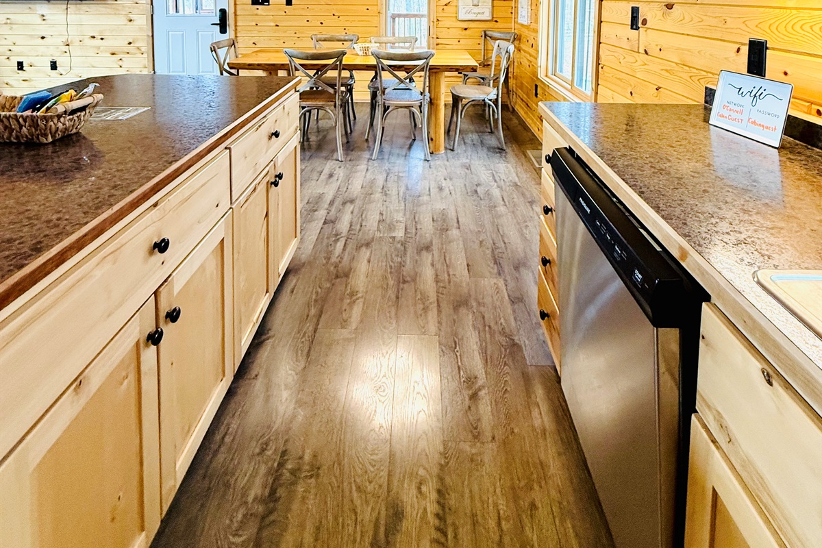 Dining table next to the kitchen.