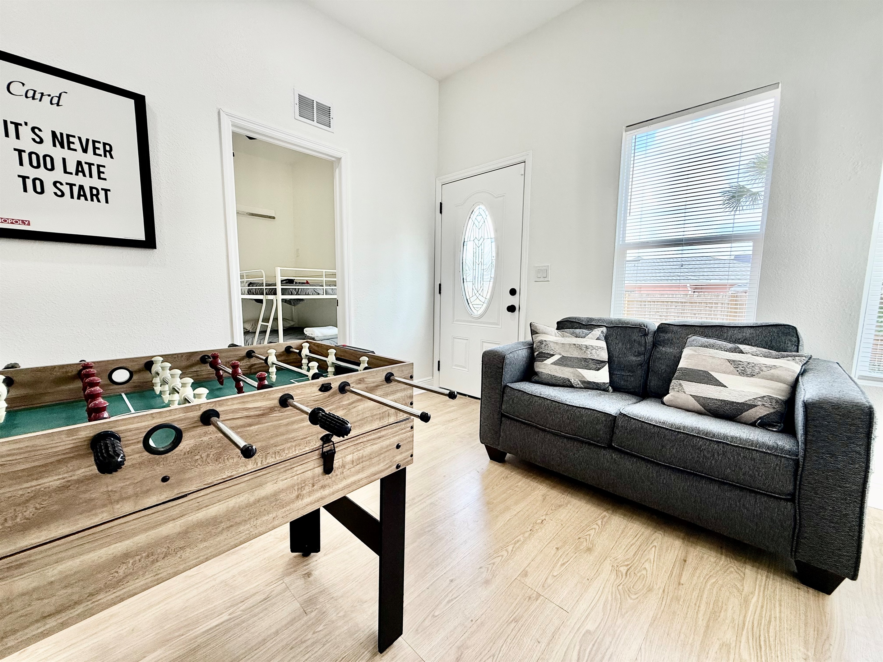 Whether you're challenging friends to a foosball match or tackling a load of laundry, this dual-purpose room keeps your vacation running smoothly—and playfully.