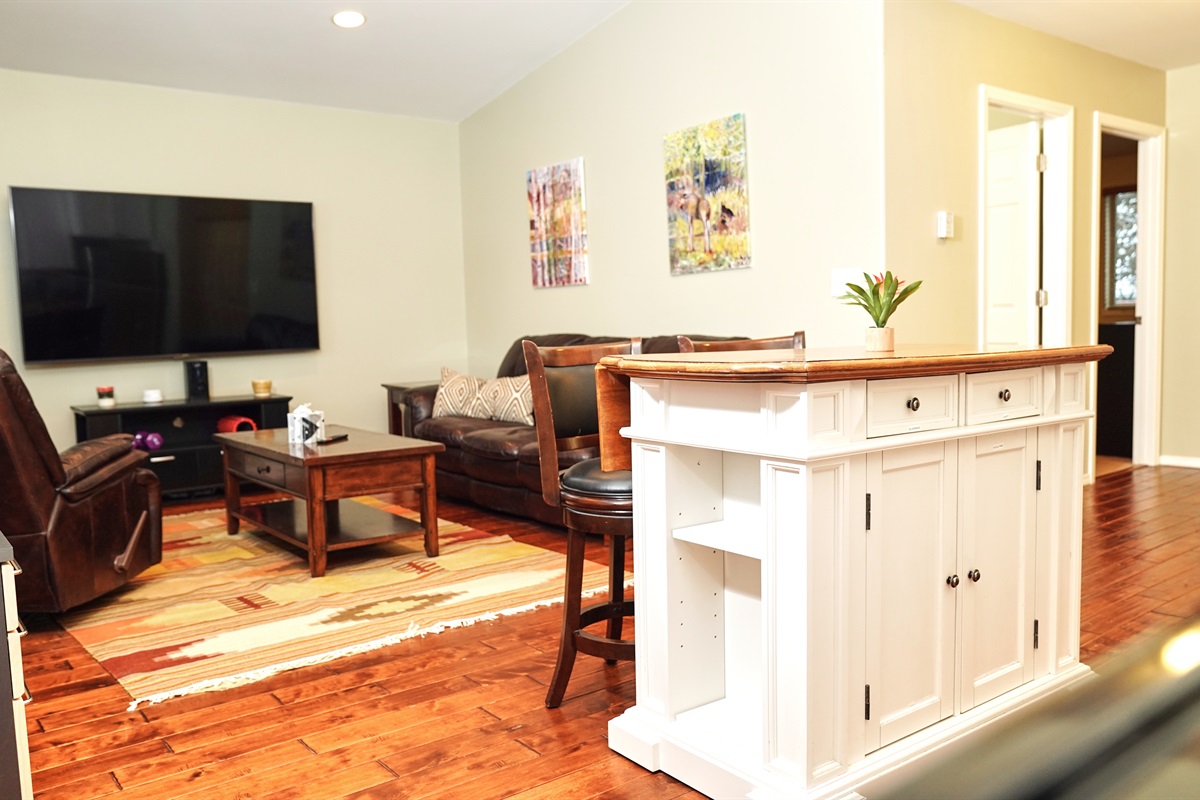 Living Area to relax and enjoy the big screen TV.