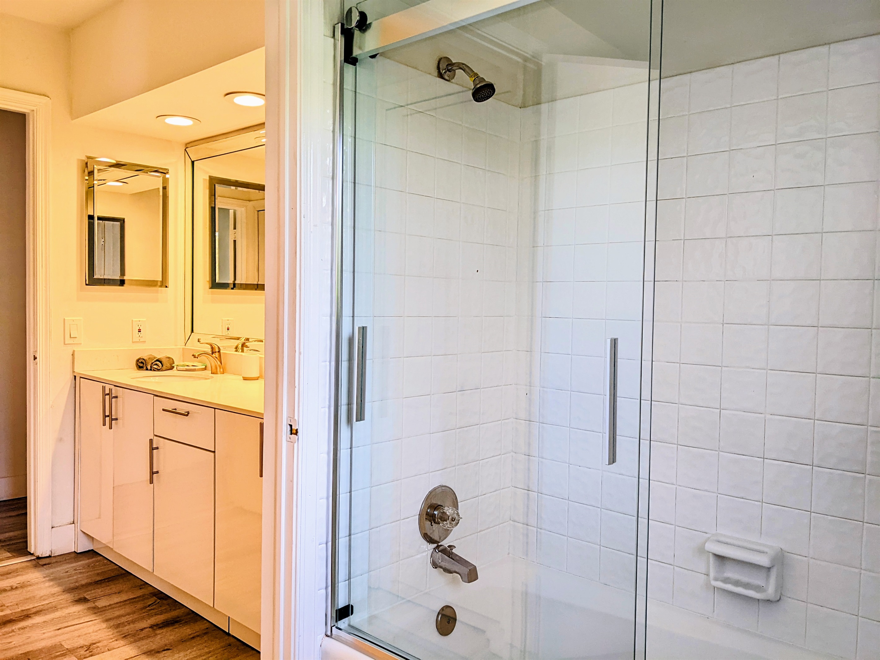 Opposing view of double sink