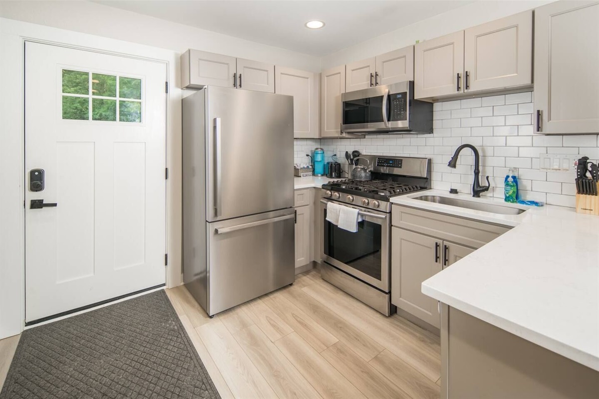 Unit 6: Kitchen with new stainless steel appliances