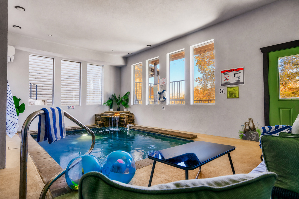 After you visit the Great smoky mountains and Pigeon Forge strip, come and enjoy our indoor heated pool