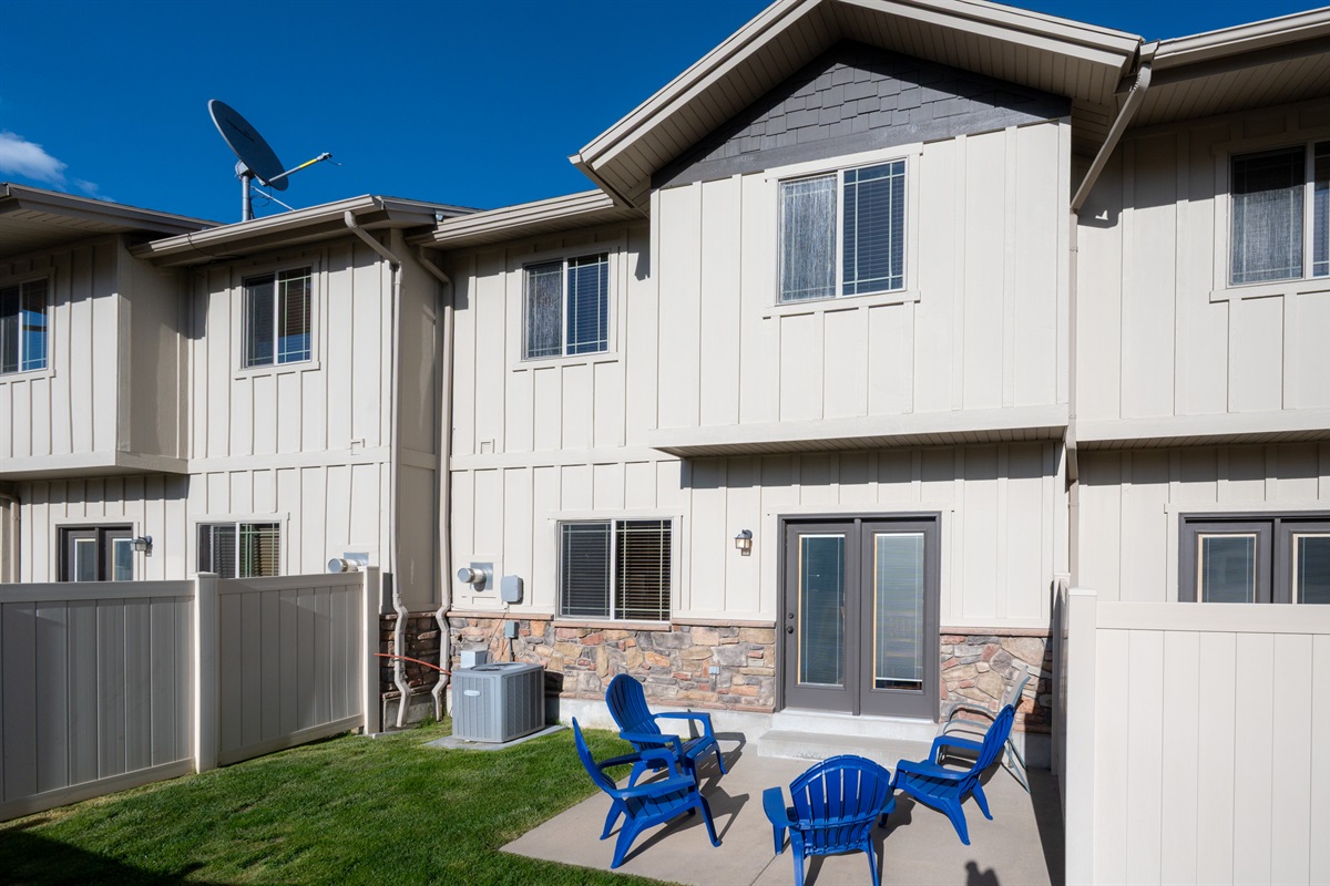 Step outside for morning coffee or evening relaxation.