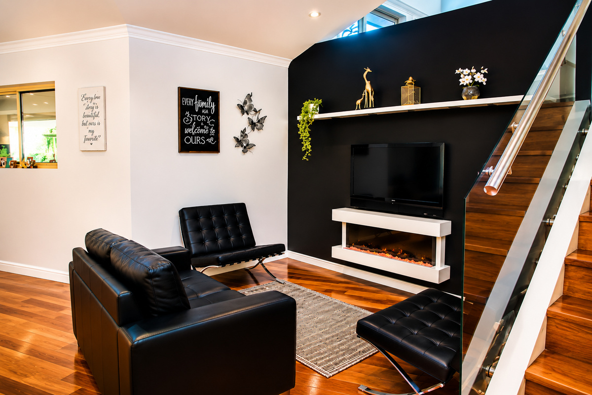 Sant’s Beach Retreat has more than one place to settle indoors, adding useful space between the bedrooms, kitchen and outdoor zones.