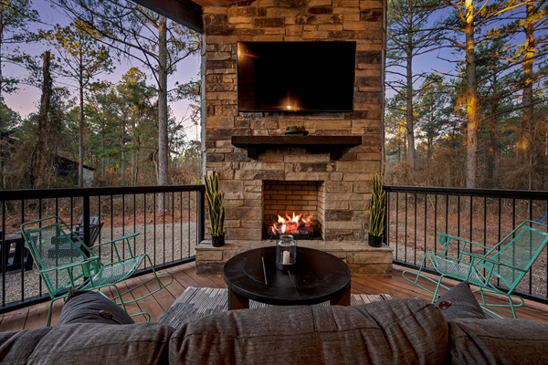 Watch the game or your favorite movie on the outdoor TV.