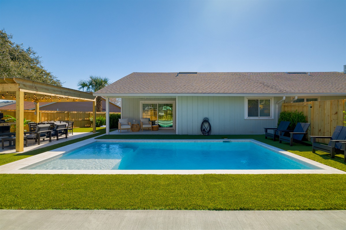 Your private resort oasis ✨
Cool off in the sparkling pool, then step right onto your private pickleball court &mdash; all within your own beautifully landscaped backyard.