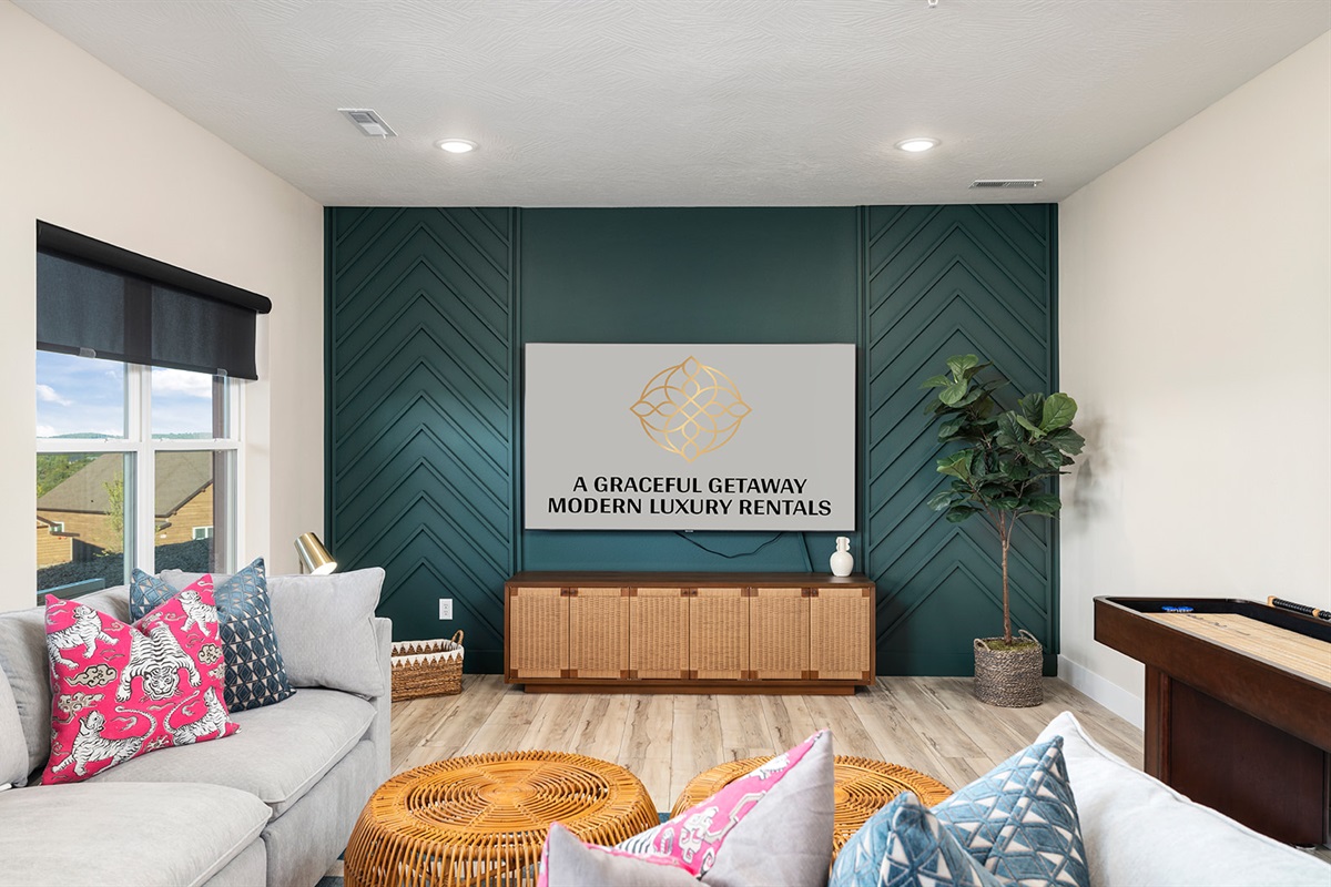 Watch a movie on the big screen after a busy day!