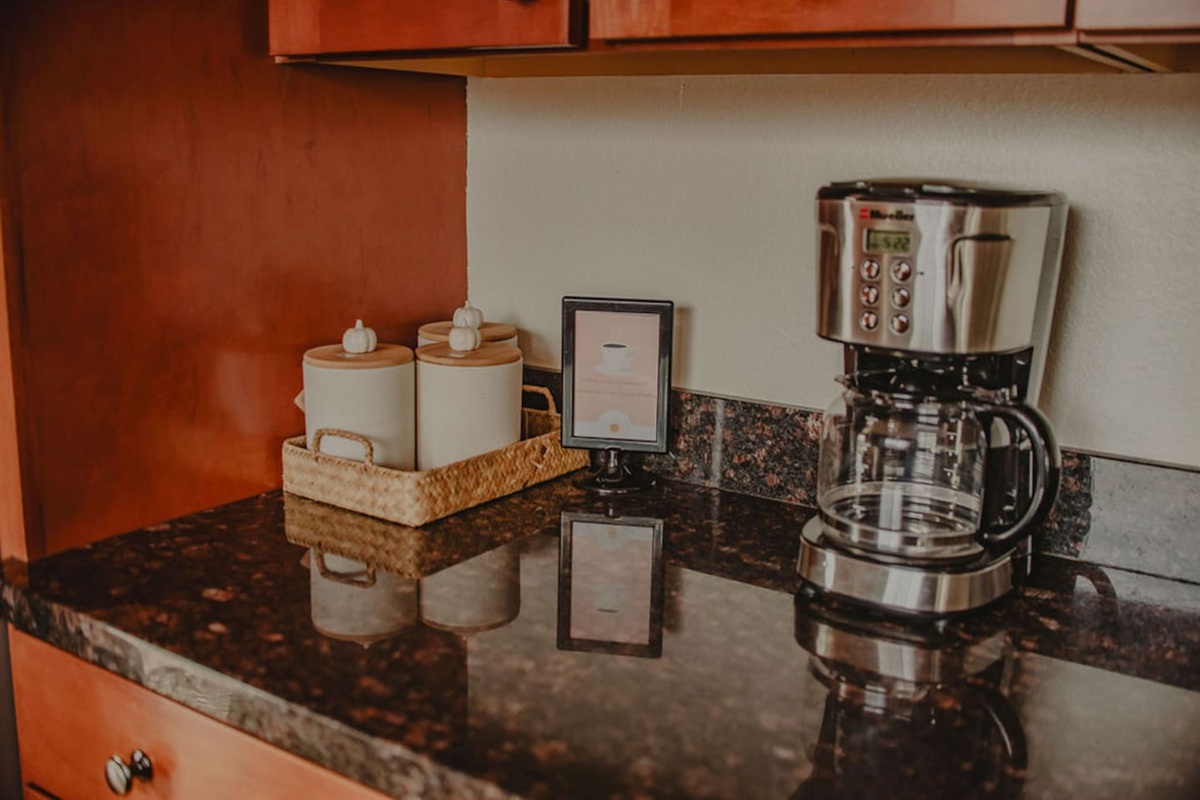 Dedicated coffee station to start your mornings the Sedona way
