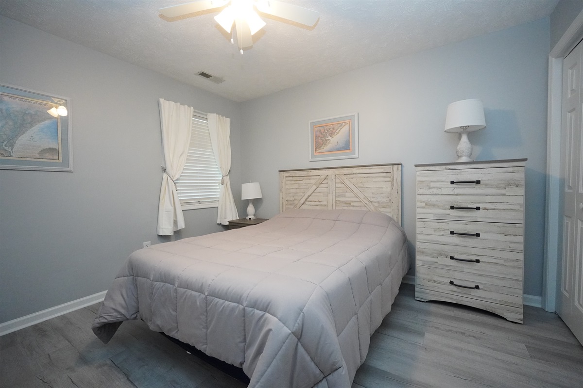 Full size bed with fresh linen