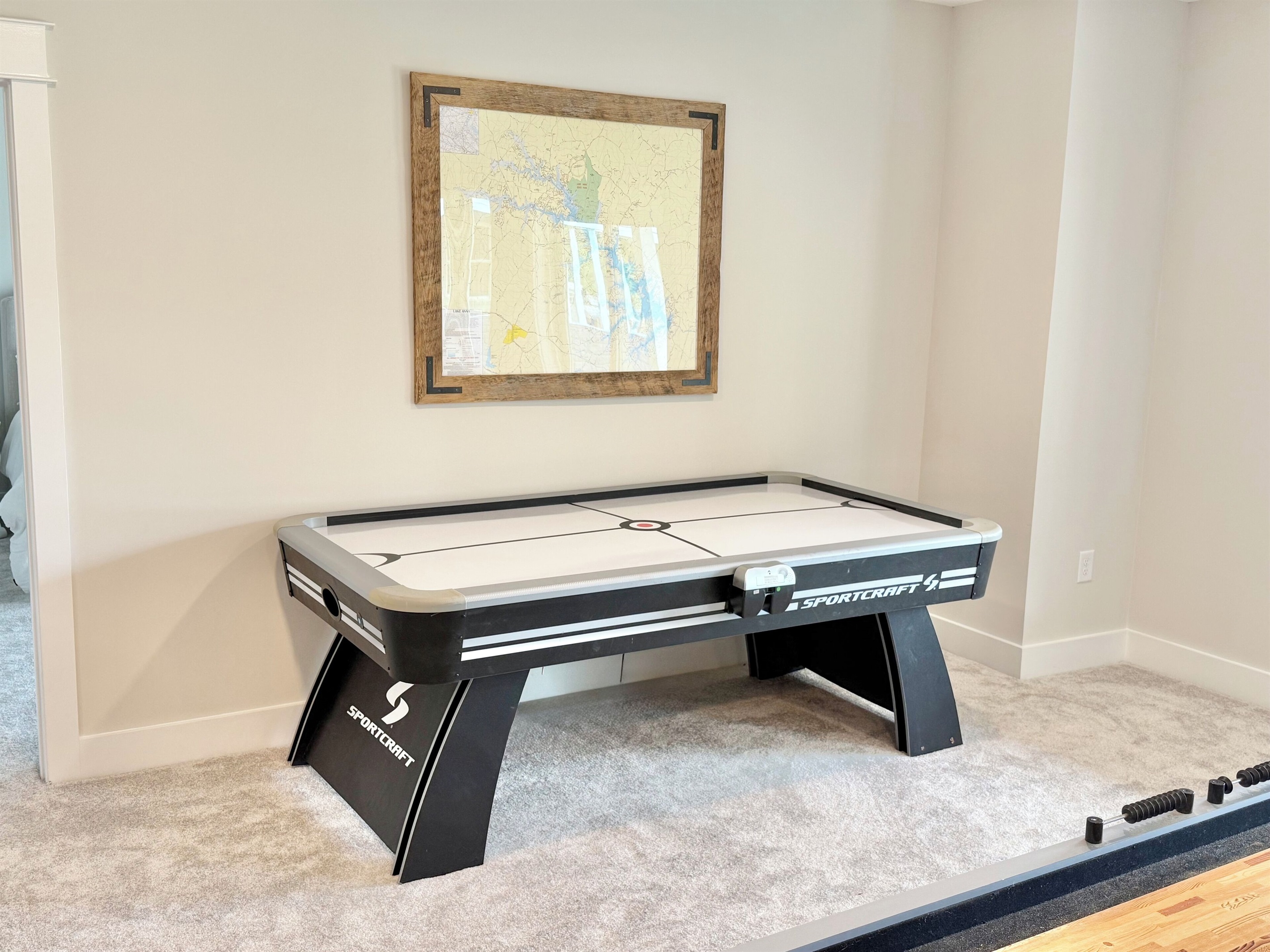 We have air hockey, ping-pong, arcade games, and a quad bunk room full of games and toys!