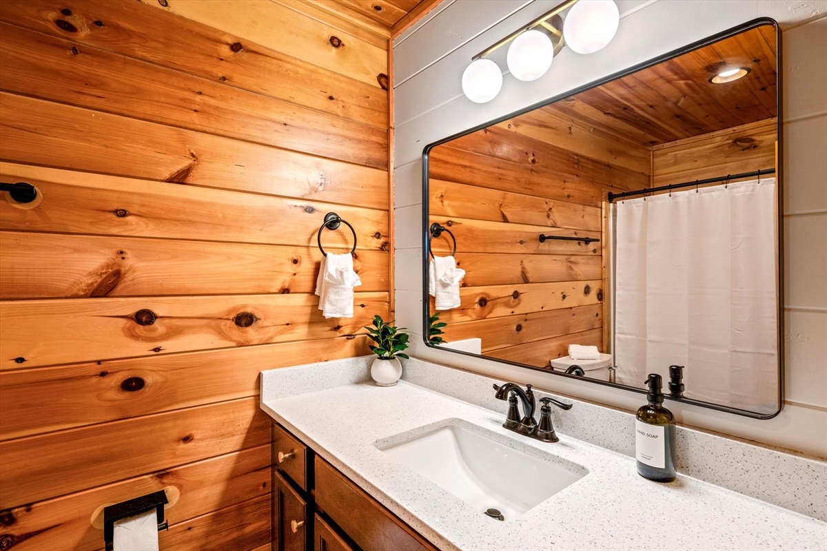 Bedroom 2 has a private bathroom with shower/tub