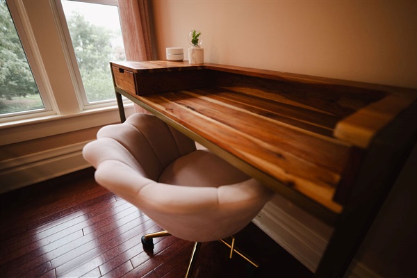 The House has two desks for those that need to work from home and are looking for homes with fast internet for virtual work calls.