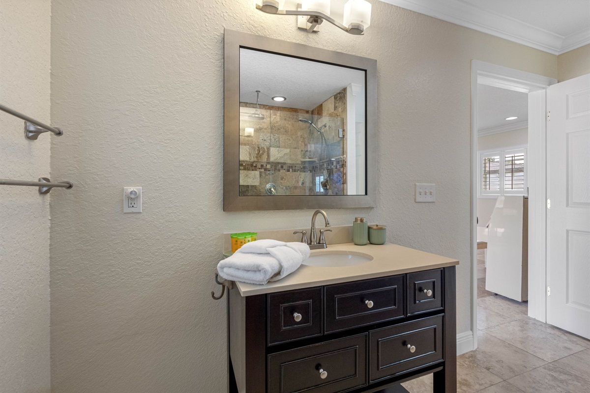 Modern vanity with refined details and functional design
