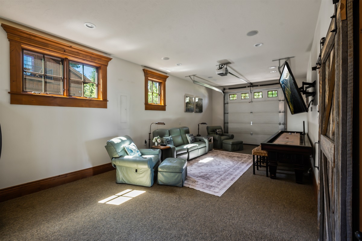 Game Room with TV & Shuffleboard