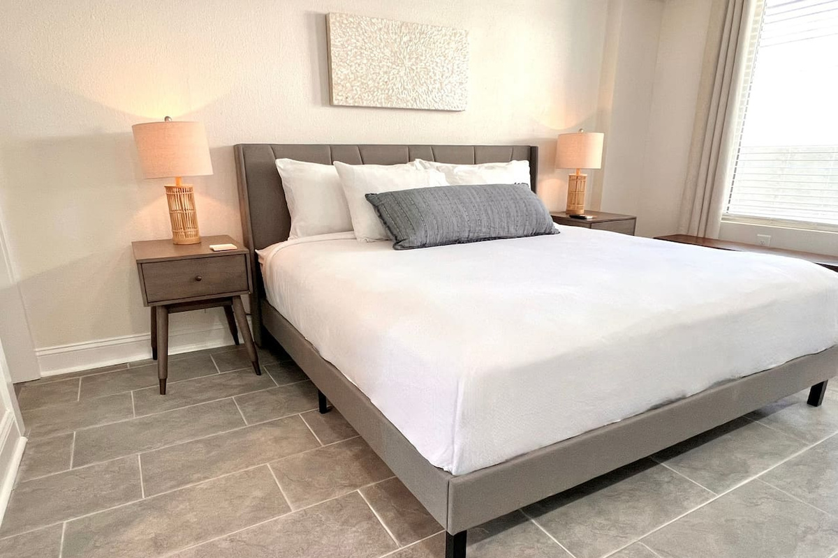King Size Wink brand mattress in Master Bedroom 