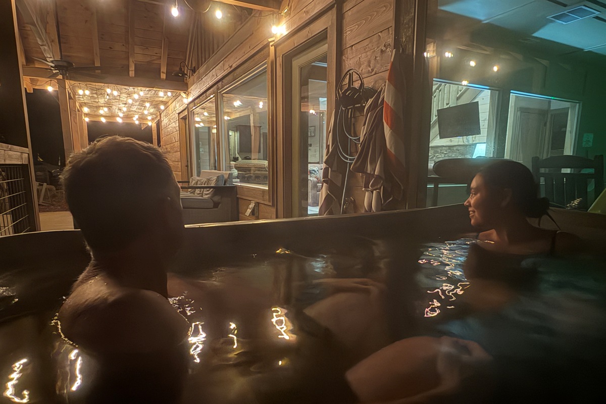 The 4 person hot tub is great for relaxation at Water Bear