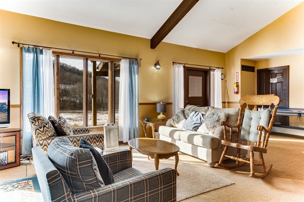 There's a game table tucked in back there! From air hockey to badminton, or convert it to a dining table for groups with accessibility needs.