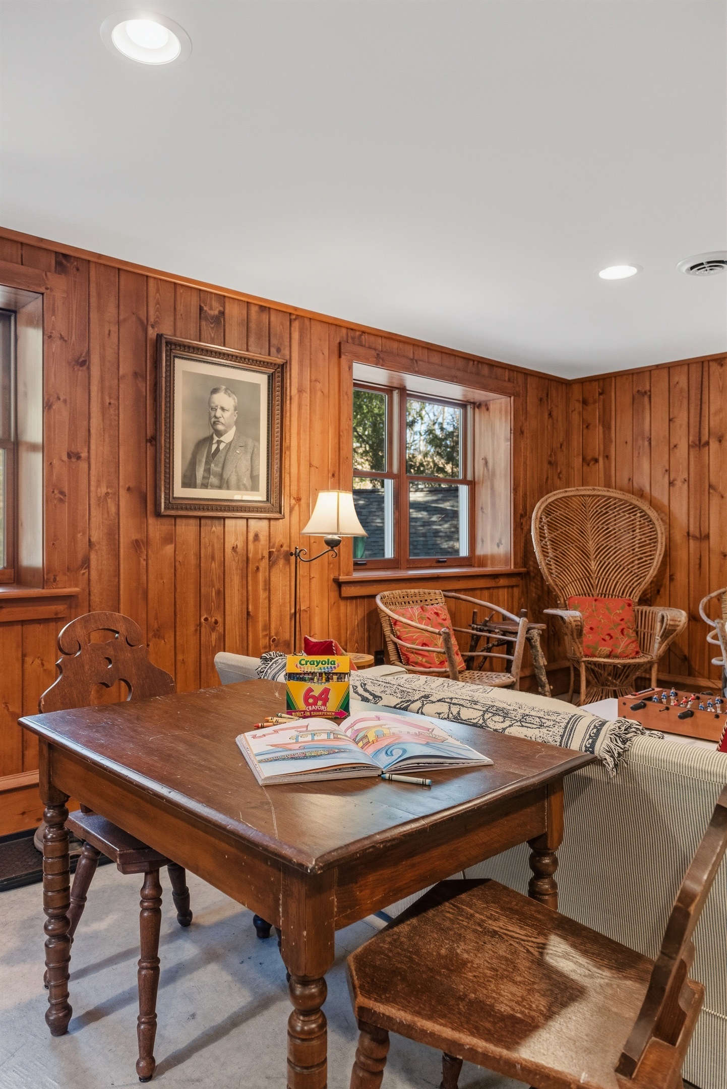 Play games, relax or enjoy lively conversation in the cozy lower level. 